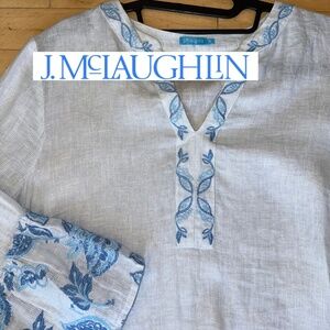 J. McLaughlin linen  tunic / top,  Med,.  L1042